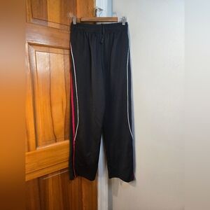 Athletic Works Black Track Pants with Red and White Stripes Sz M
